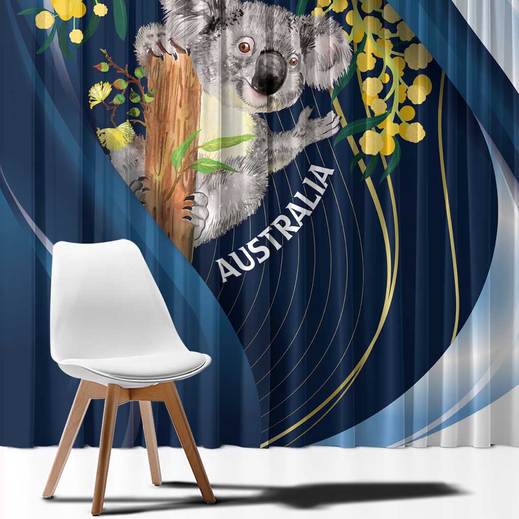 Australia Day Window Curtain Koala Blue Modern Vibe