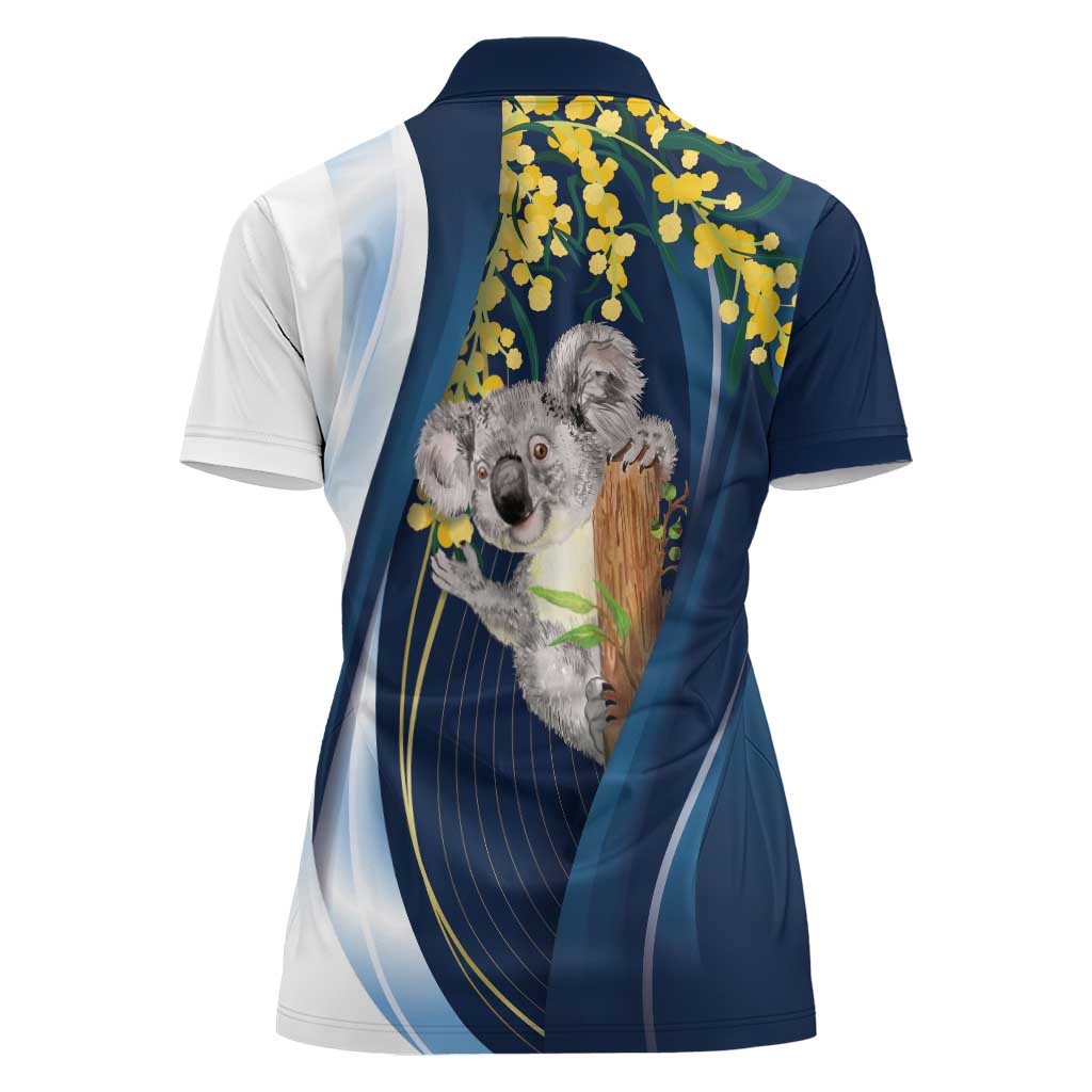 Australia Day Women Polo Shirt Koala Blue Modern Vibe - Vibe Hoodie Shop