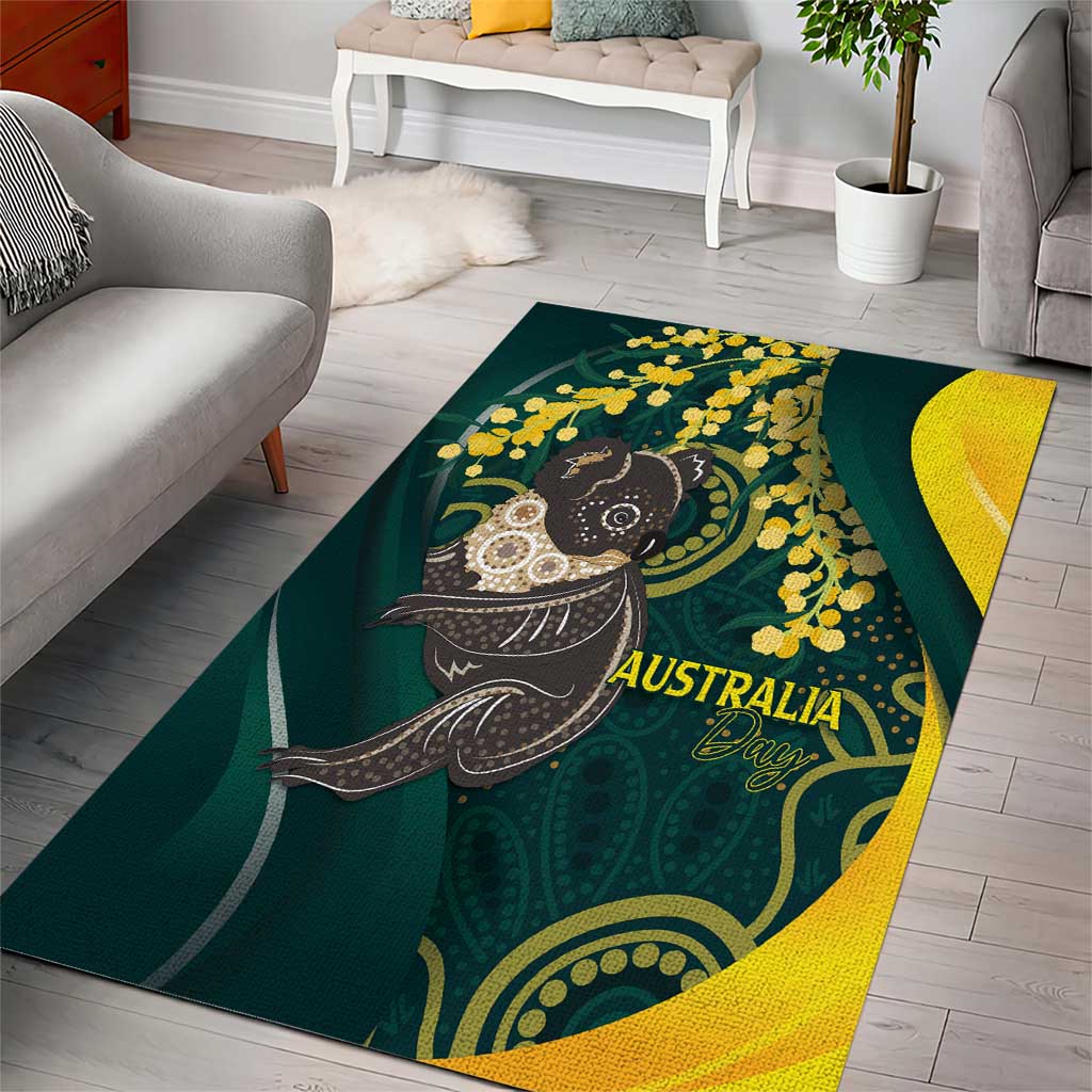 Australia Day Area Rug Koala Aboriginal Art - Vibe Hoodie Shop