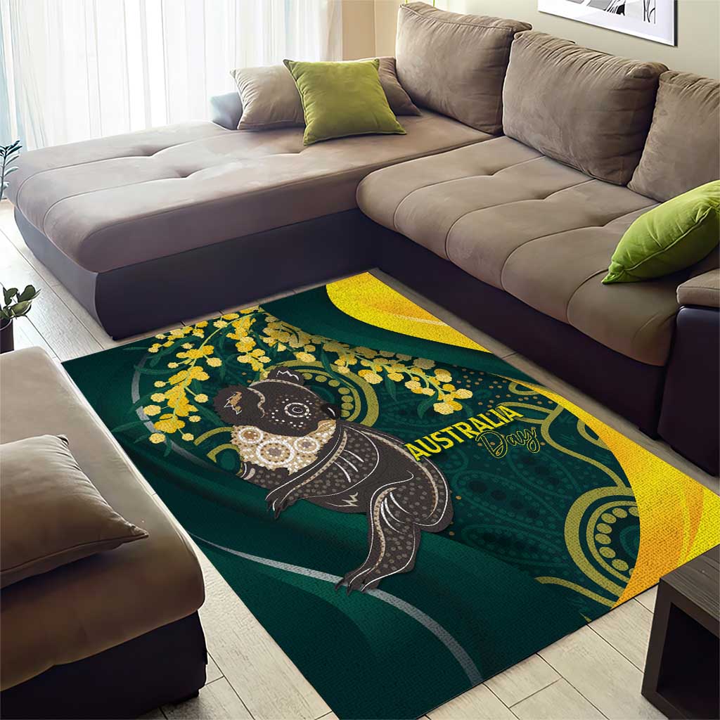 Australia Day Area Rug Koala Aboriginal Art - Vibe Hoodie Shop