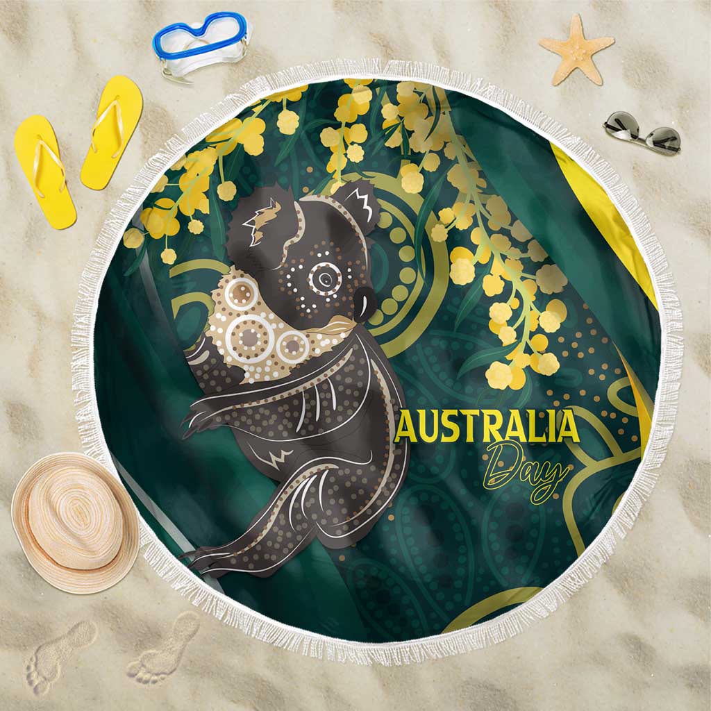 Australia Day Beach Blanket Koala Aboriginal Art