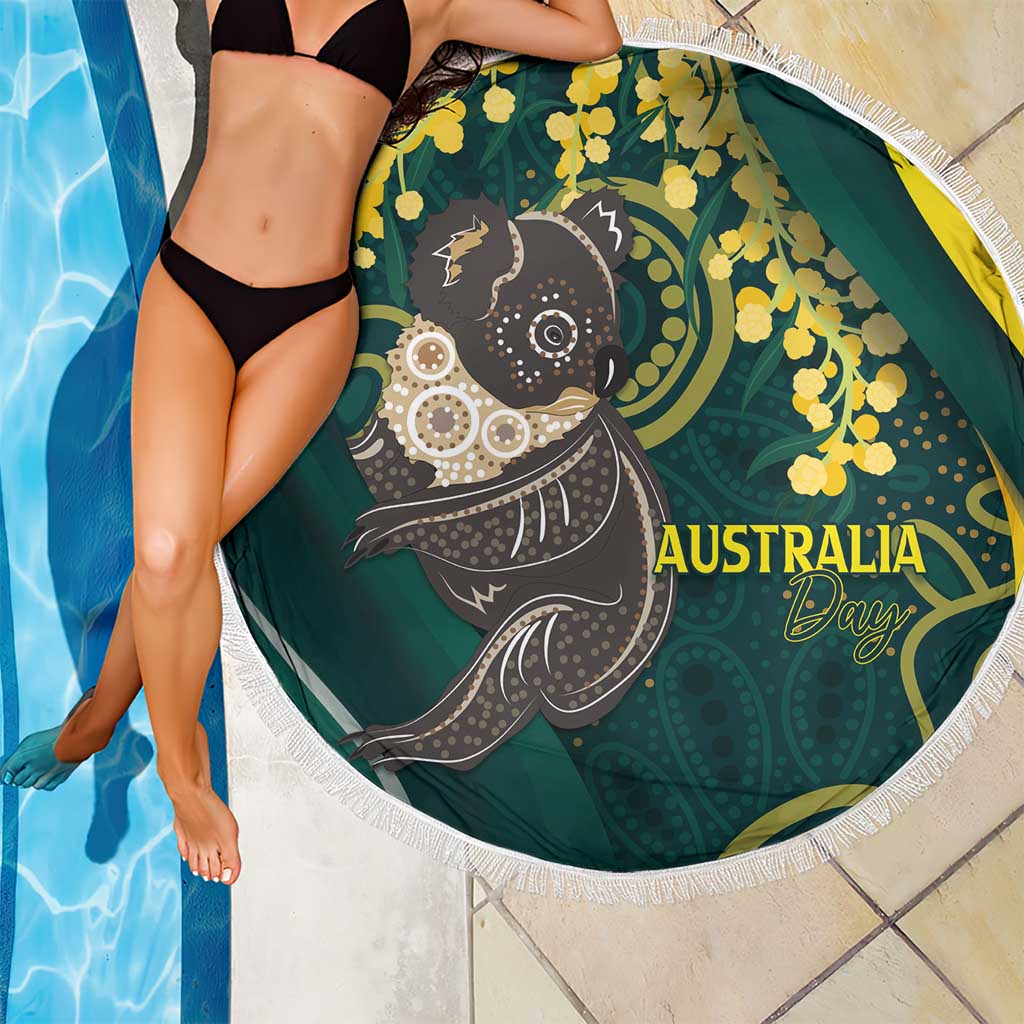 Australia Day Beach Blanket Koala Aboriginal Art