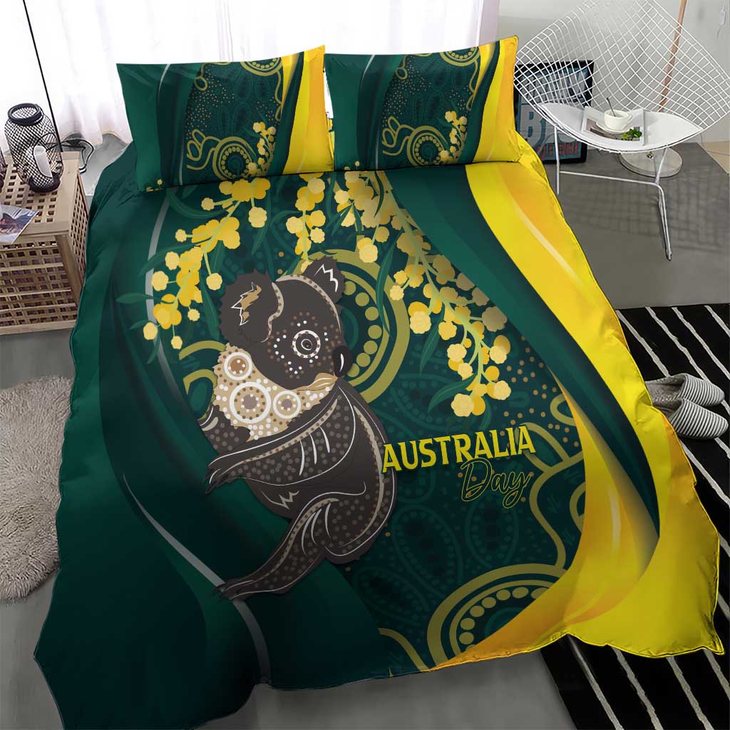 Australia Day Bedding Set Koala Aboriginal Art - Vibe Hoodie Shop