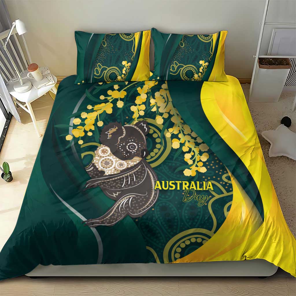 Australia Day Bedding Set Koala Aboriginal Art - Vibe Hoodie Shop