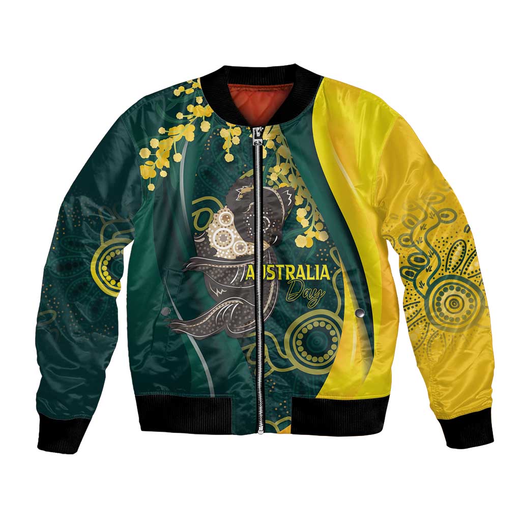 Australia Day Bomber Jacket Koala Aboriginal Art - Vibe Hoodie Shop