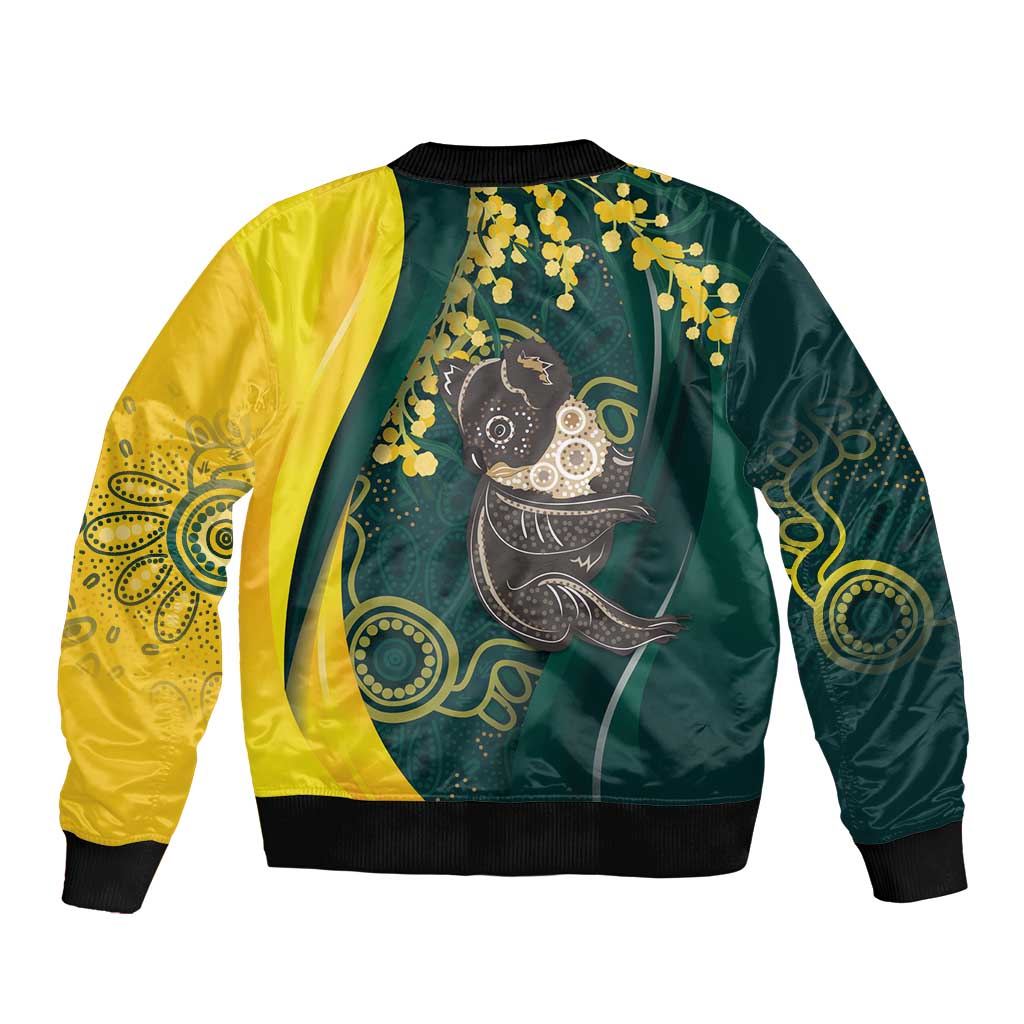 Australia Day Bomber Jacket Koala Aboriginal Art - Vibe Hoodie Shop