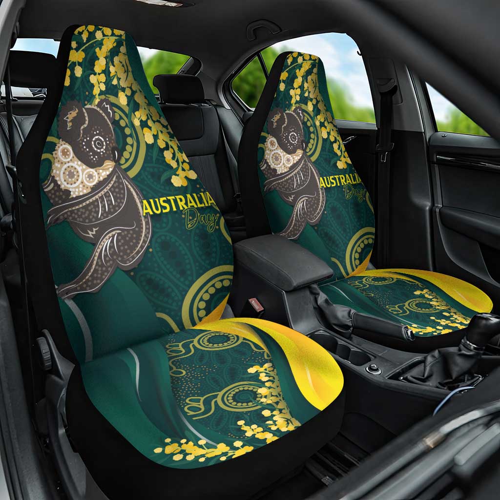 Australia Day Car Seat Cover Koala Aboriginal Art - Vibe Hoodie Shop