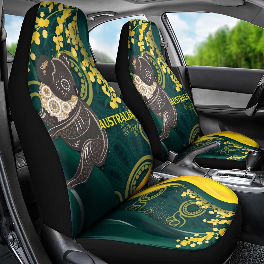 Australia Day Car Seat Cover Koala Aboriginal Art - Vibe Hoodie Shop