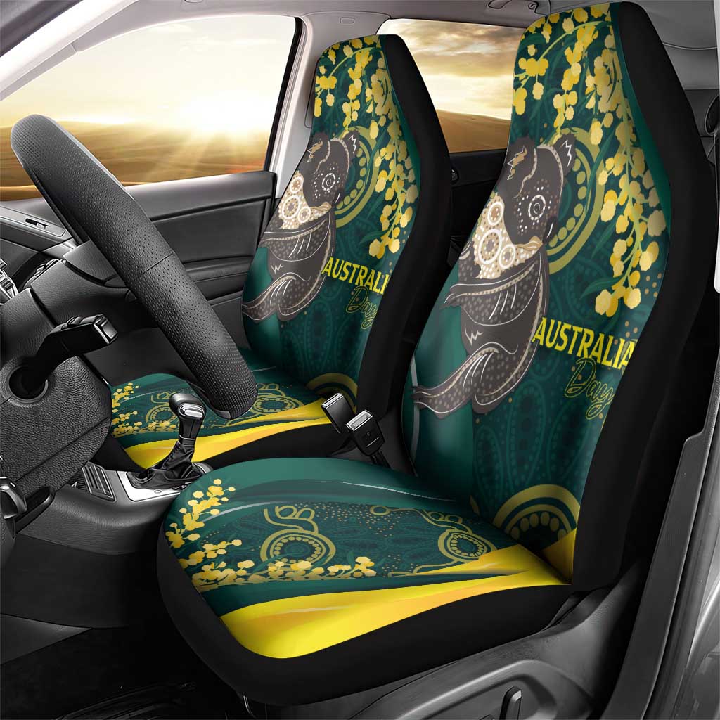 Australia Day Car Seat Cover Koala Aboriginal Art - Vibe Hoodie Shop