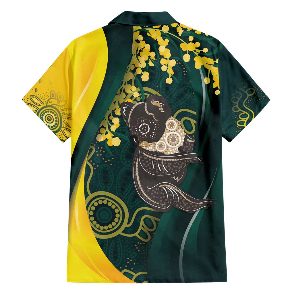 Australia Day Family Matching Long Sleeve Bodycon Dress and Hawaiian Shirt Koala Aboriginal Art