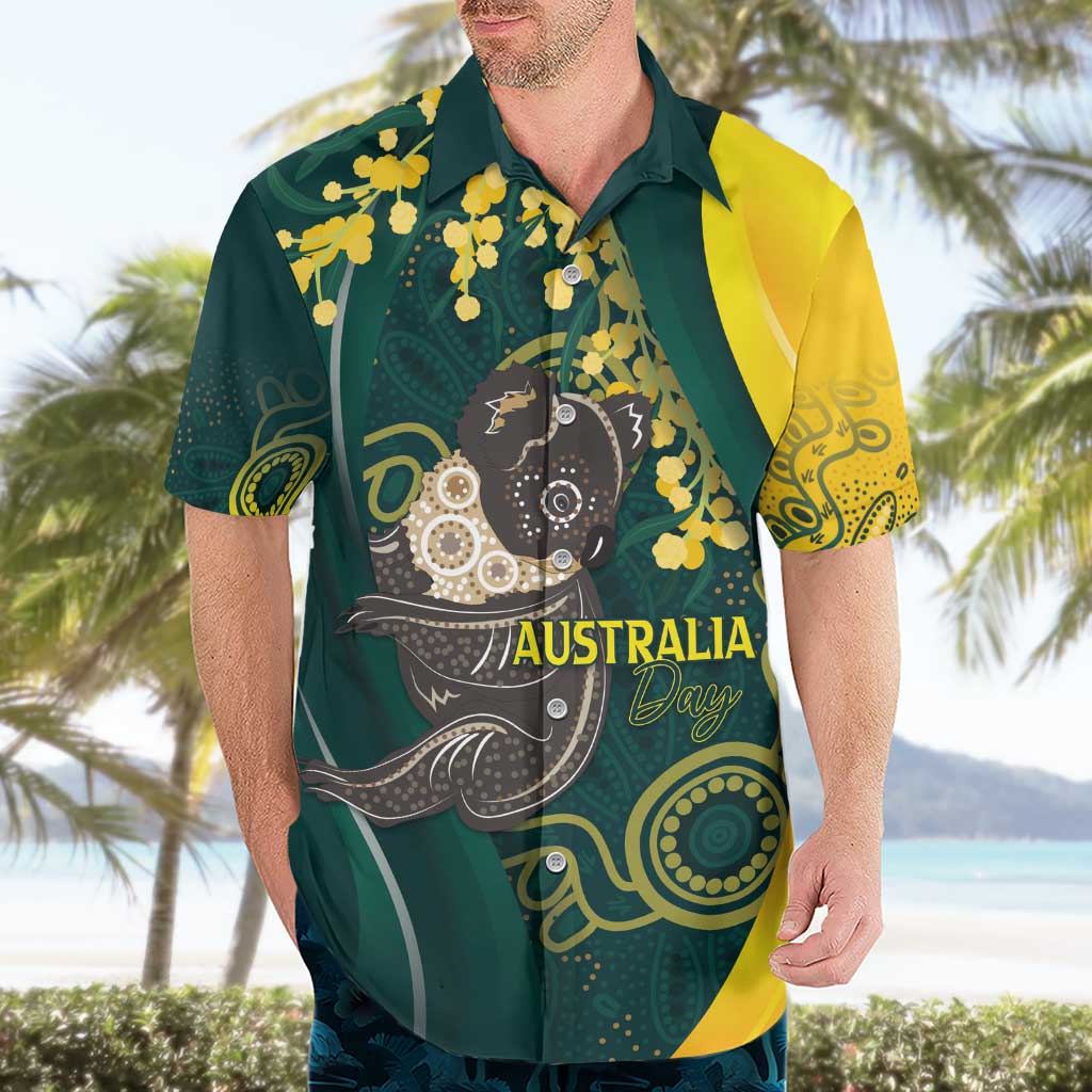 Australia Day Hawaiian Shirt Koala Aboriginal Art - Vibe Hoodie Shop