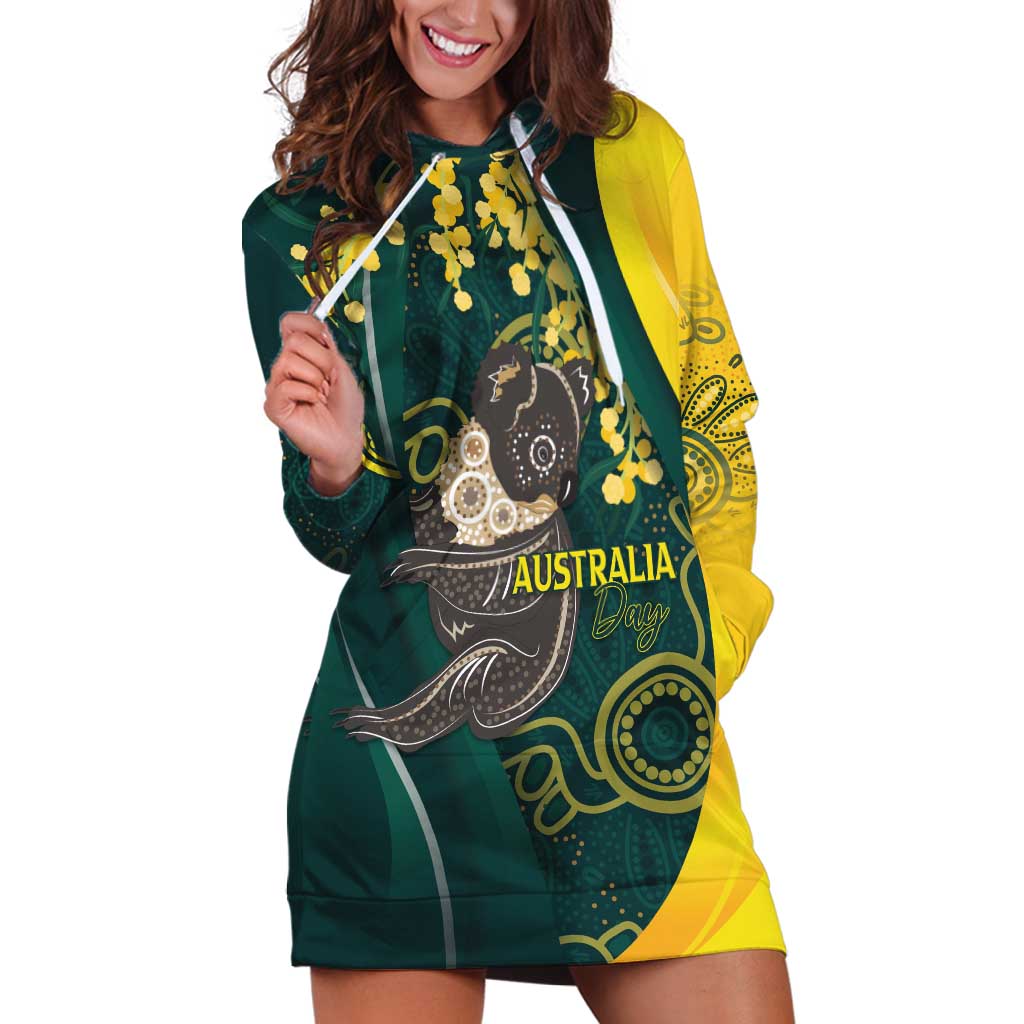 Australia Day Hoodie Dress Koala Aboriginal Art - Vibe Hoodie Shop