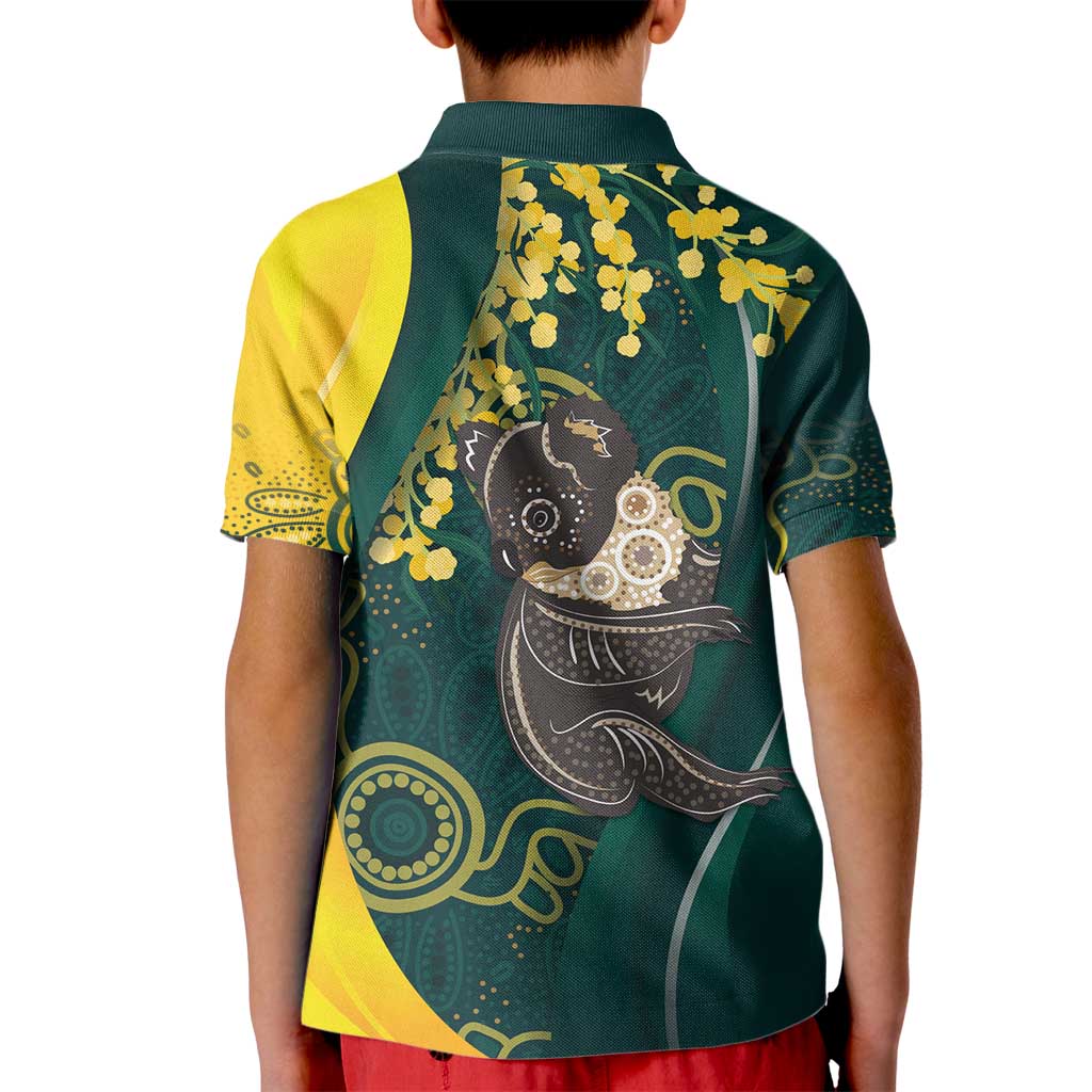 Australia Day Kid Polo Shirt Koala Aboriginal Art - Vibe Hoodie Shop