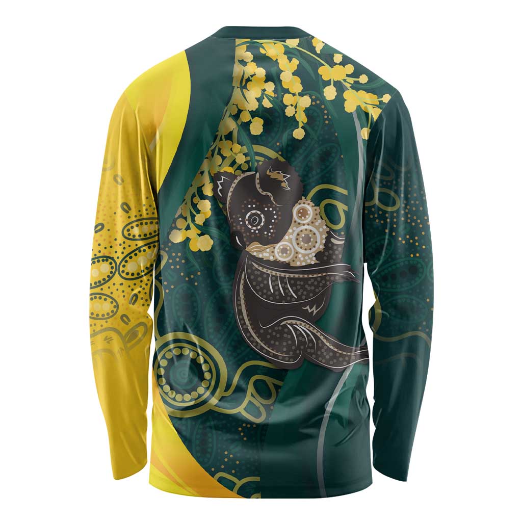 Australia Day Long Sleeve Shirt Koala Aboriginal Art - Vibe Hoodie Shop