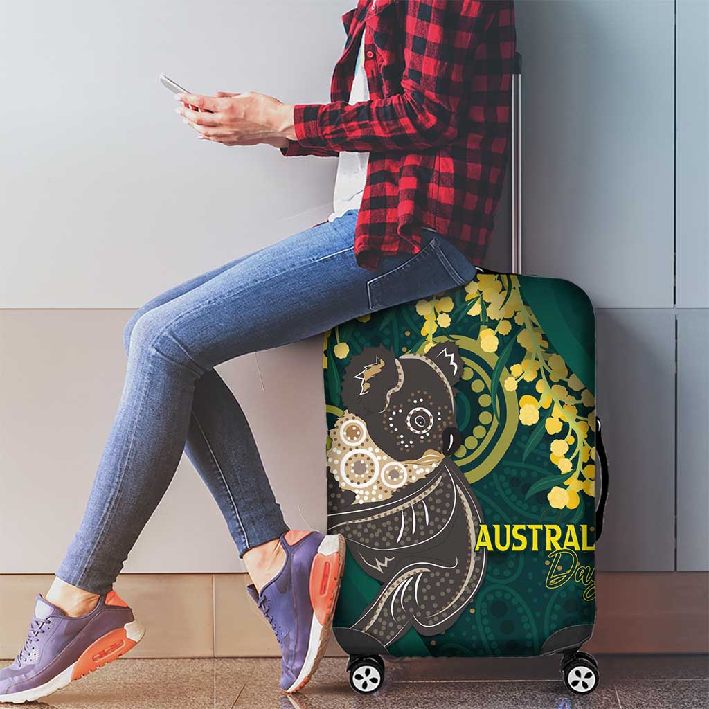 Australia Day Luggage Cover Koala Aboriginal Art - Vibe Hoodie Shop