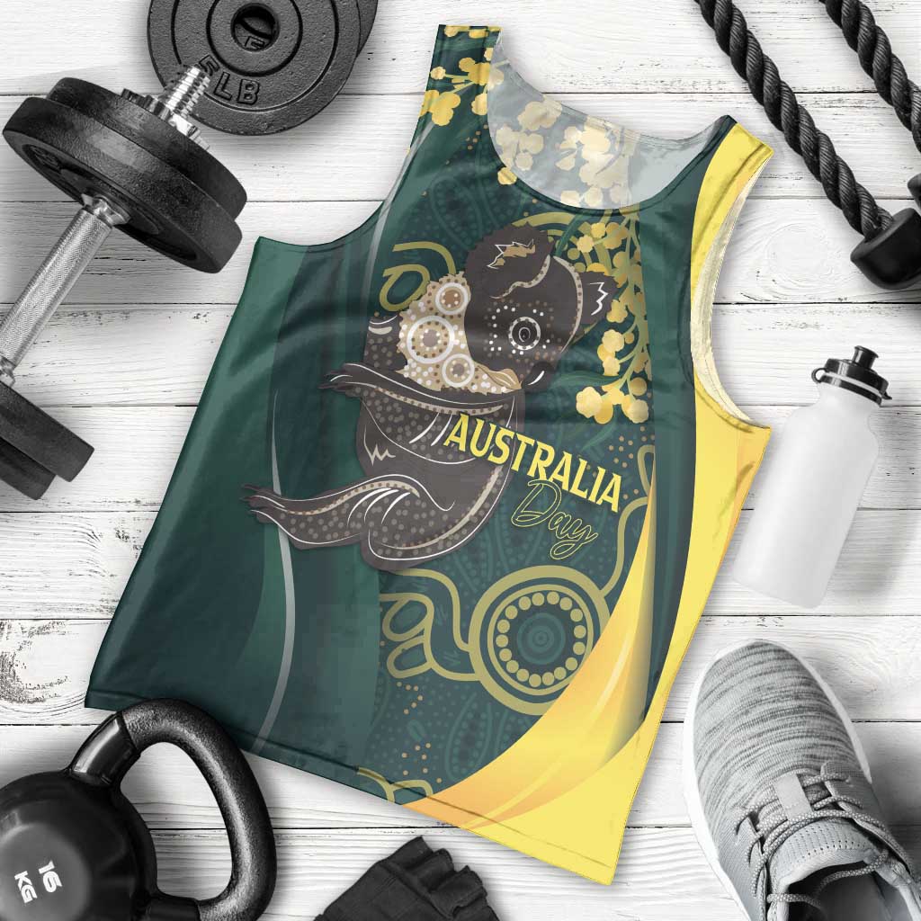 Australia Day Men Tank Top Koala Aboriginal Art - Vibe Hoodie Shop