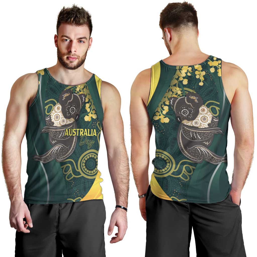 Australia Day Men Tank Top Koala Aboriginal Art - Vibe Hoodie Shop