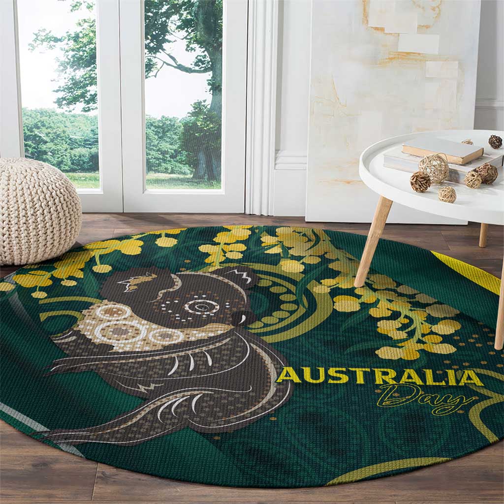 Australia Day Round Carpet Koala Aboriginal Art