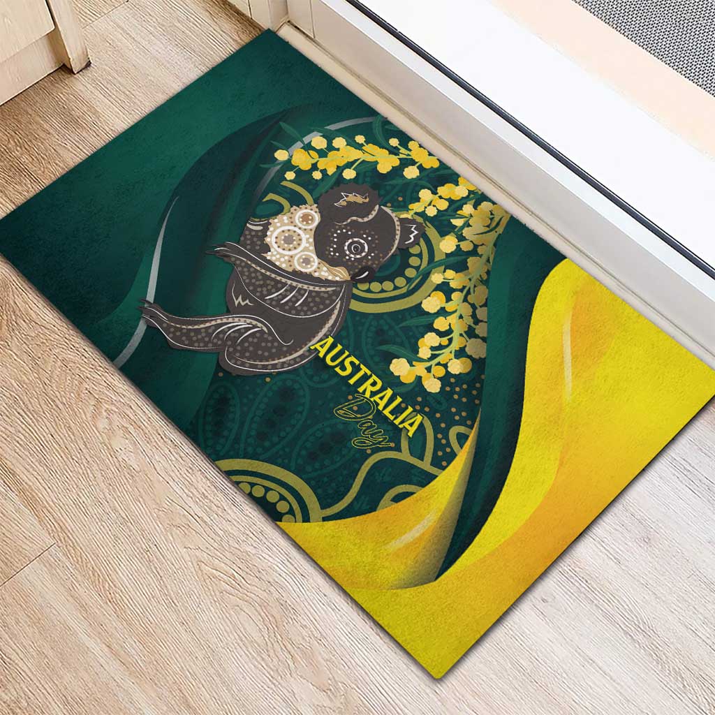 Australia Day Rubber Doormat Koala Aboriginal Art