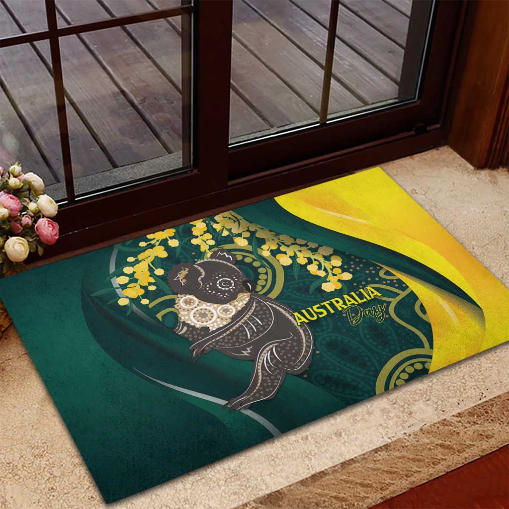 Australia Day Rubber Doormat Koala Aboriginal Art