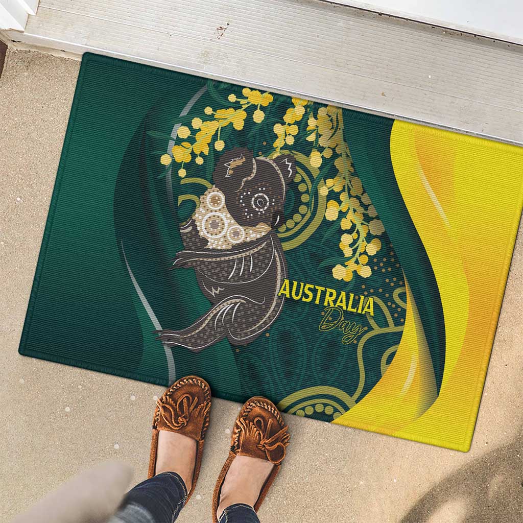 Australia Day Rubber Doormat Koala Aboriginal Art