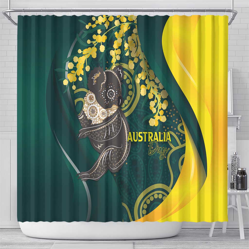 Australia Day Shower Curtain Koala Aboriginal Art