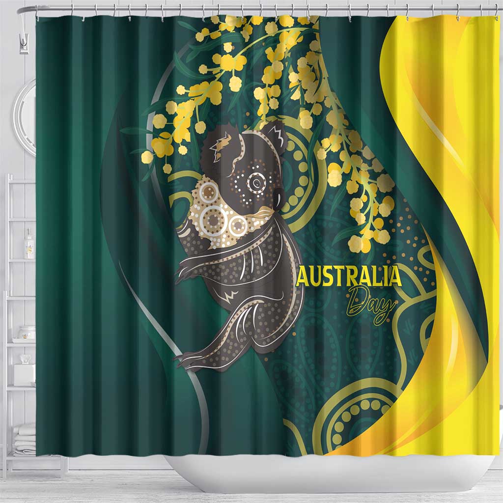 Australia Day Shower Curtain Koala Aboriginal Art