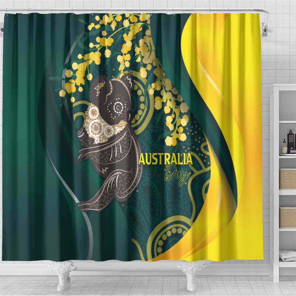 Australia Day Shower Curtain Koala Aboriginal Art