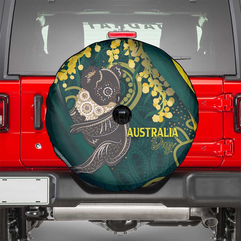 Australia Day Spare Tire Cover Koala Aboriginal Art - Vibe Hoodie Shop