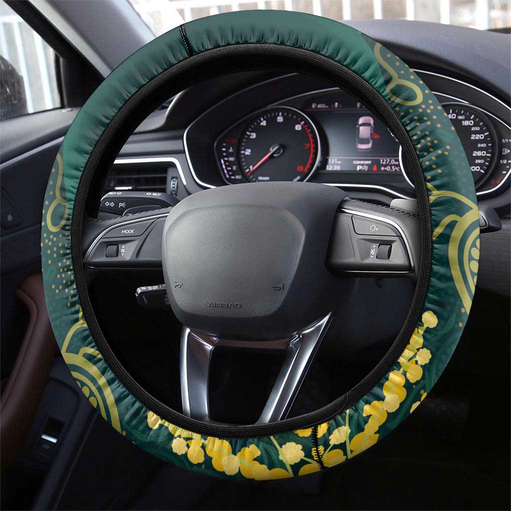 Australia Day Steering Wheel Cover Koala Aboriginal Art