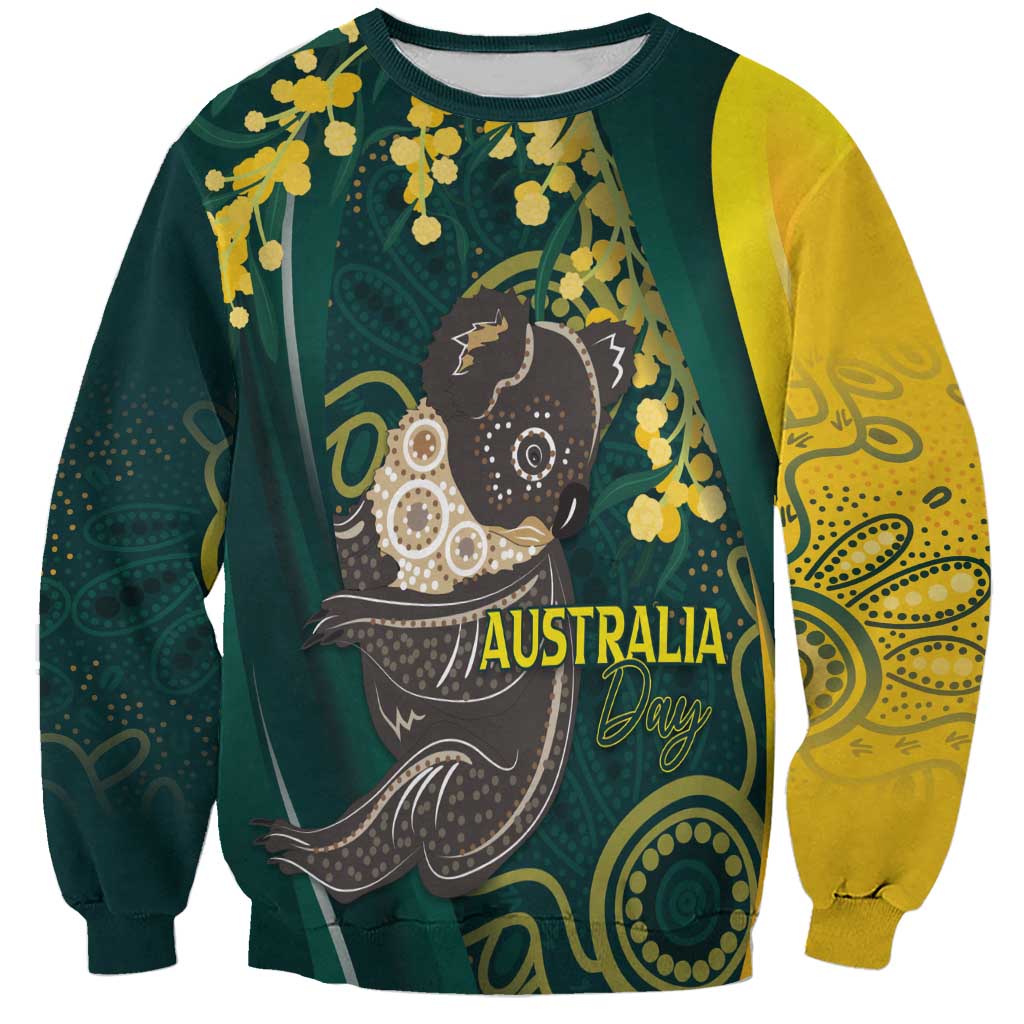 Australia Day Sweatshirt Koala Aboriginal Art - Vibe Hoodie Shop