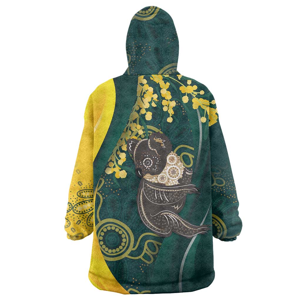 Australia Day Wearable Blanket Hoodie Koala Aboriginal Art - Vibe Hoodie Shop