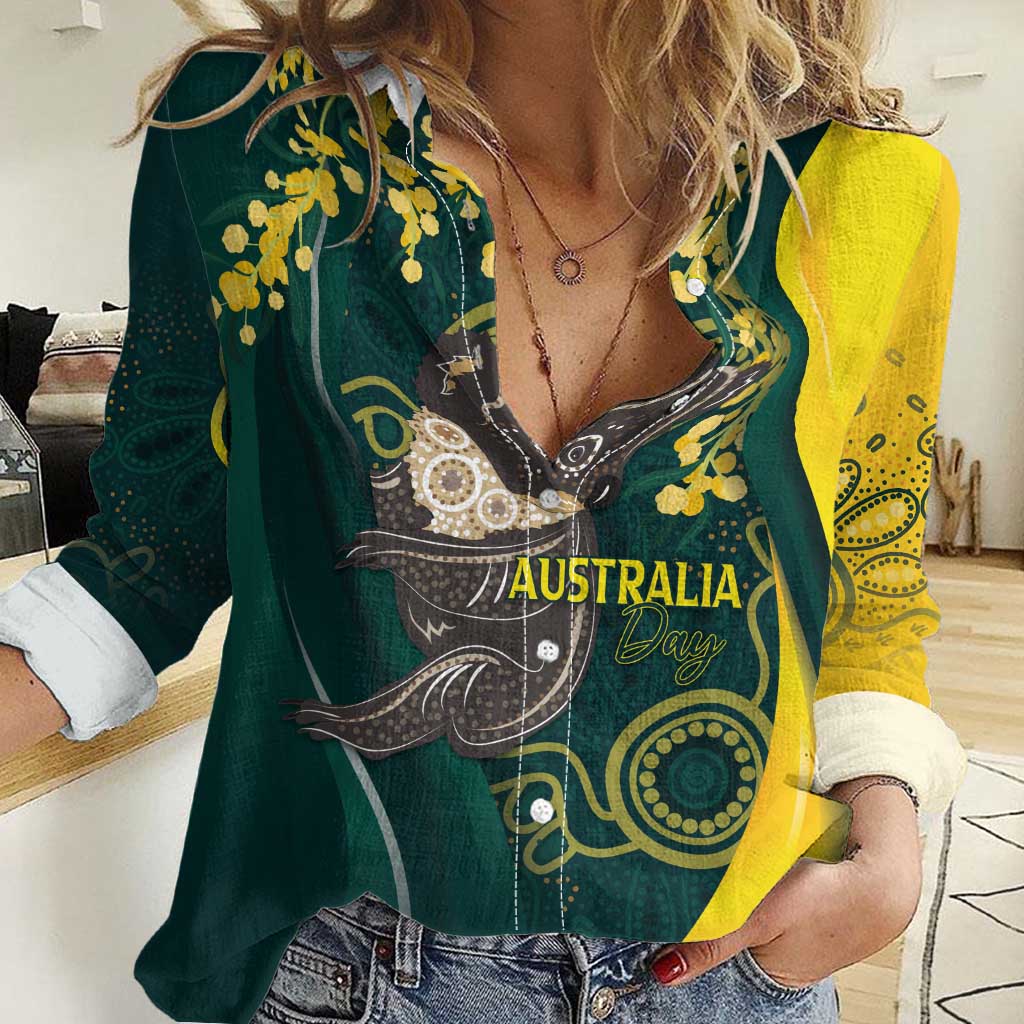 Australia Day Women Casual Shirt Koala Aboriginal Art - Vibe Hoodie Shop