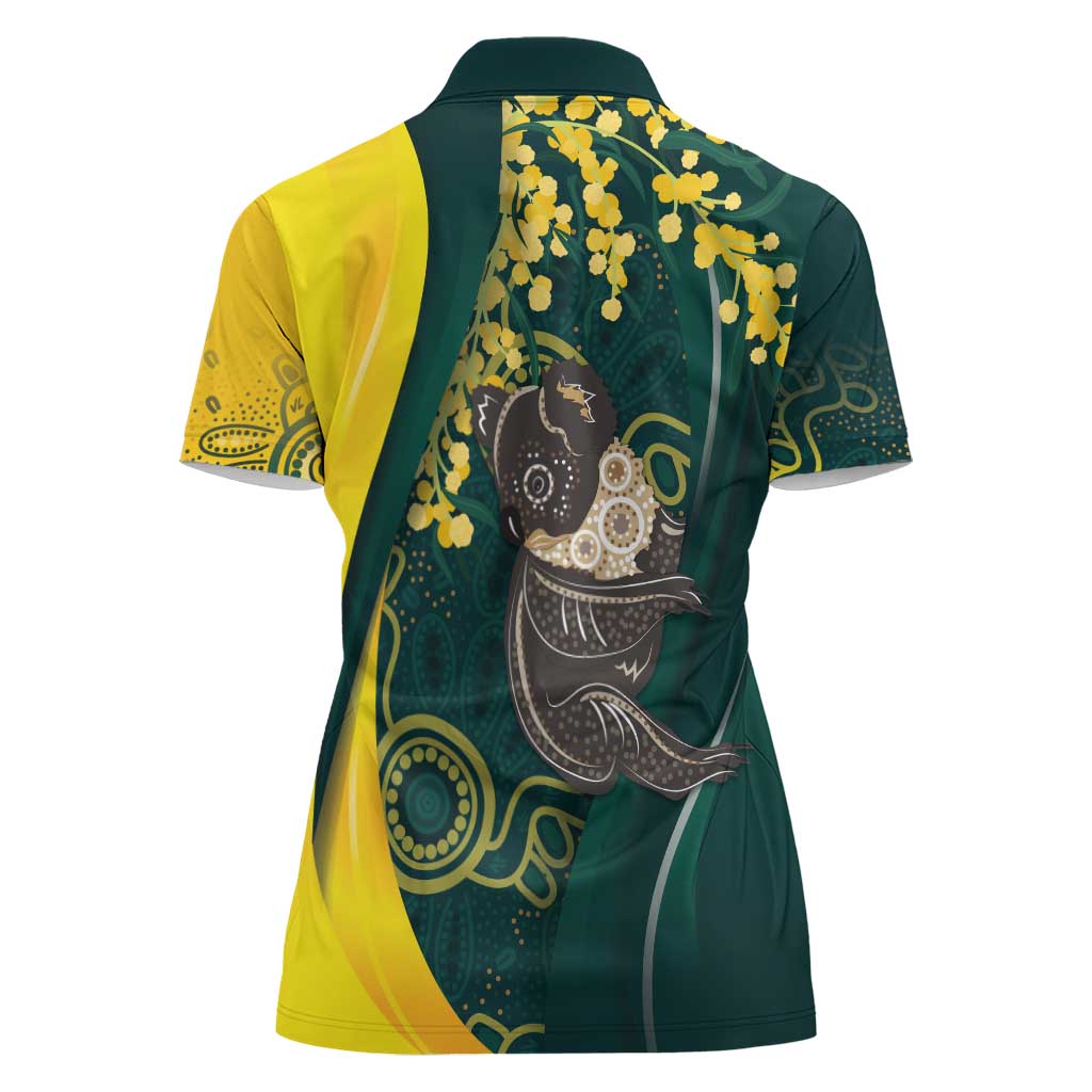 Australia Day Women Polo Shirt Koala Aboriginal Art - Vibe Hoodie Shop