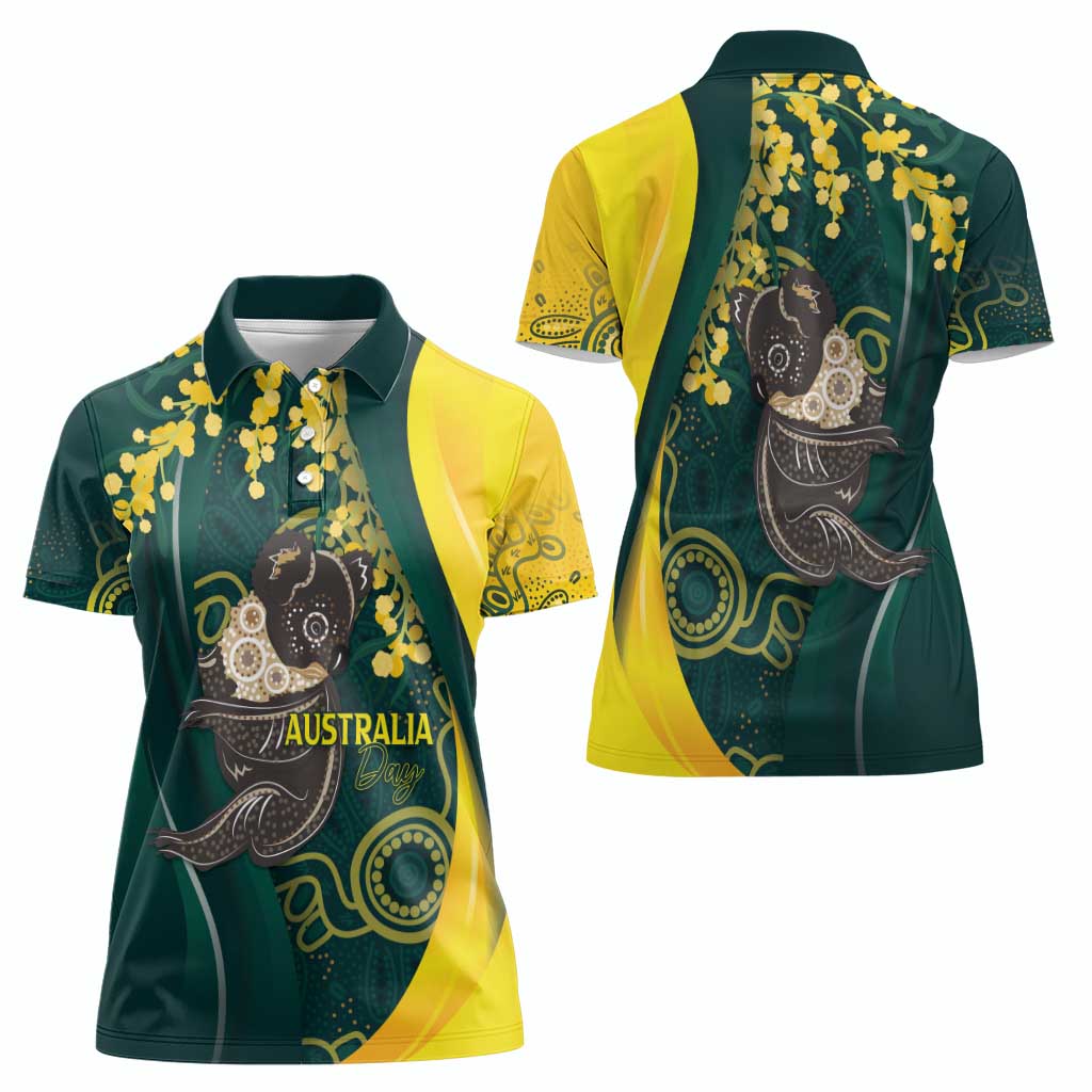 Australia Day Women Polo Shirt Koala Aboriginal Art - Vibe Hoodie Shop