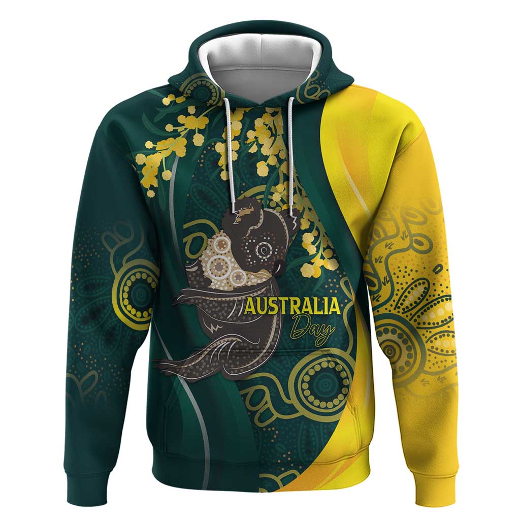 Australia Day Zip Hoodie Koala Aboriginal Art - Vibe Hoodie Shop