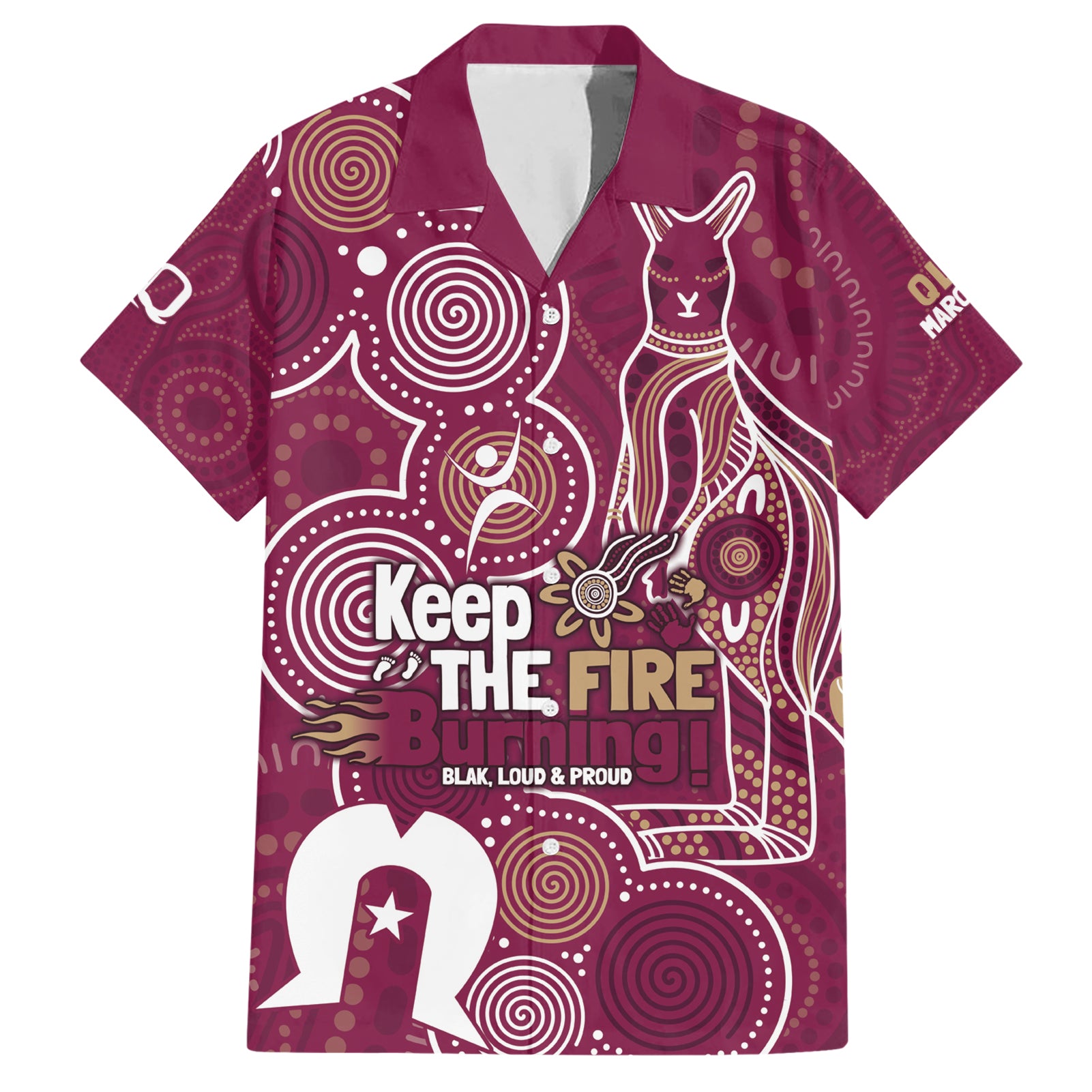 NAIDOC Week Hawaiian Shirt QLD Maroons Kangaroo - Vibe Hoodie Shop