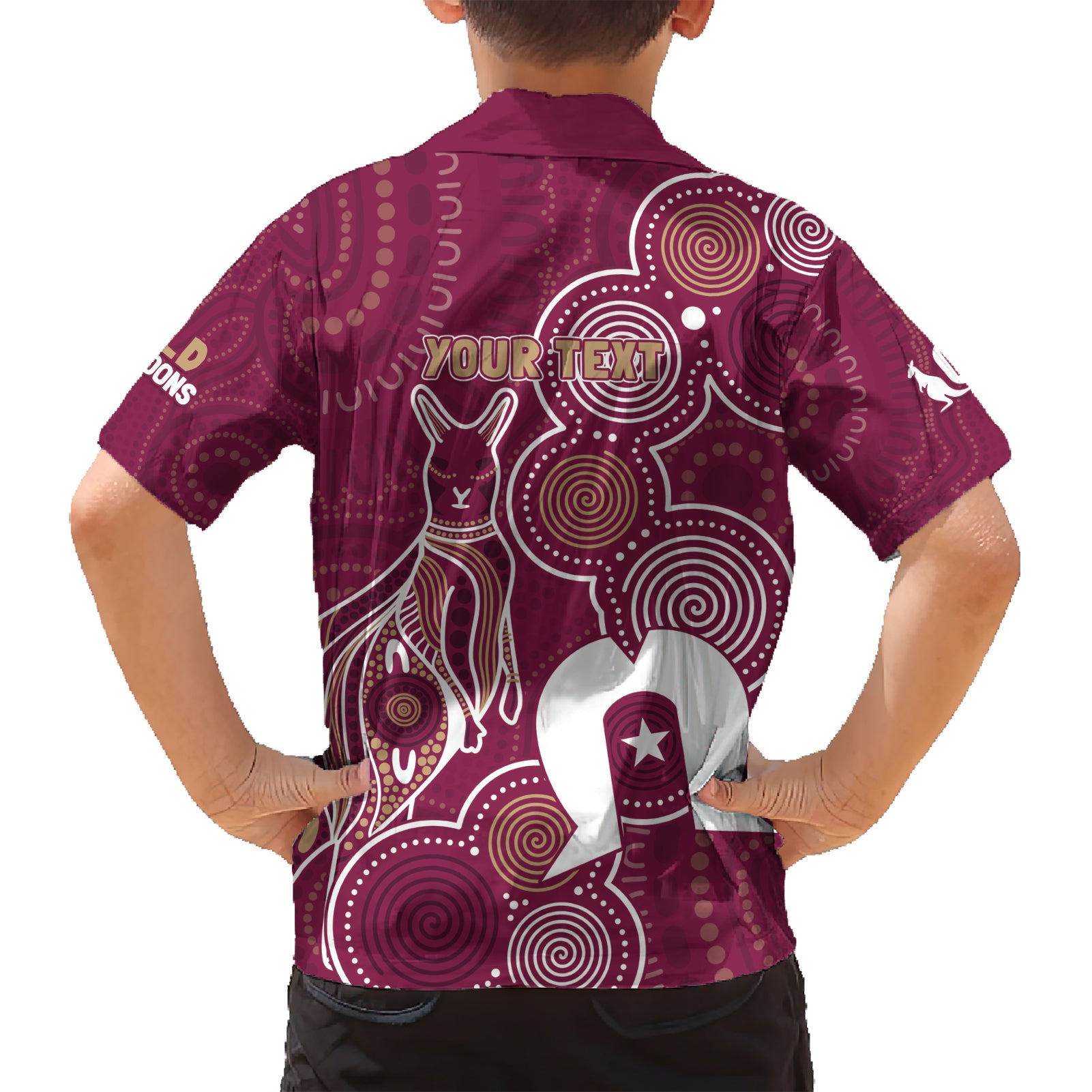 NAIDOC Week Hawaiian Shirt QLD Maroons Kangaroo - Vibe Hoodie Shop