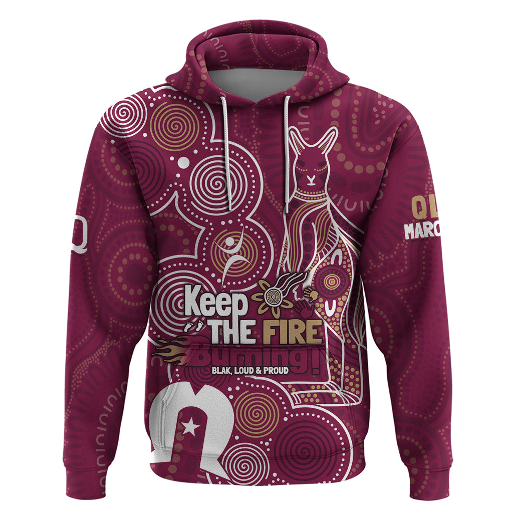 NAIDOC Week Hoodie QLD Maroons Kangaroo LT7 - Vibe Hoodie Shop