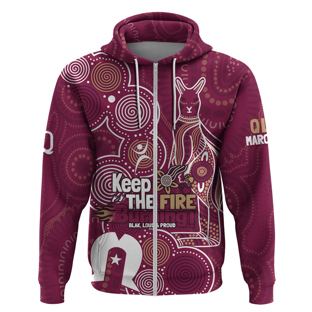 NAIDOC Week Hoodie QLD Maroons Kangaroo LT7 - Vibe Hoodie Shop