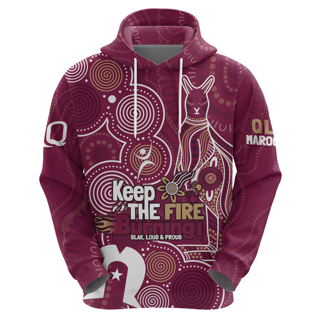NAIDOC Week Hoodie QLD Maroons Kangaroo LT7 - Vibe Hoodie Shop