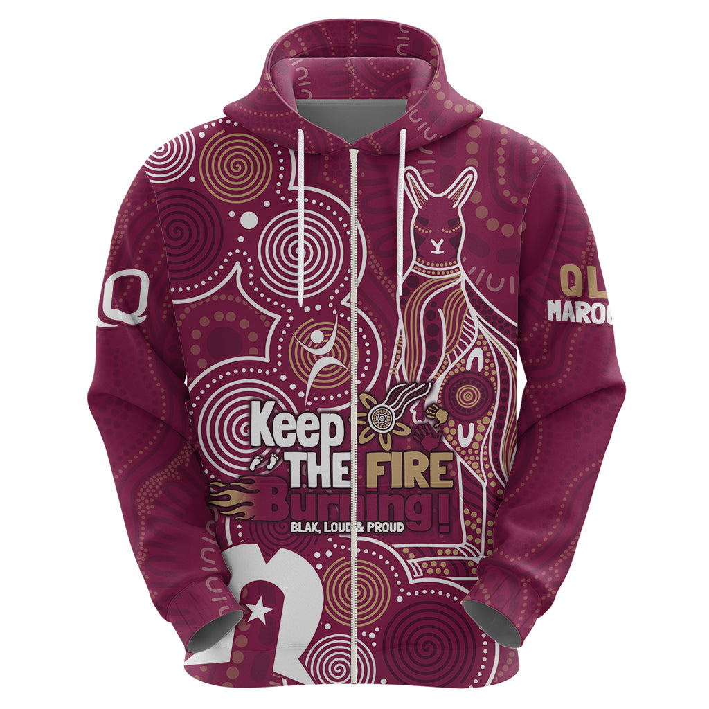 NAIDOC Week Hoodie QLD Maroons Kangaroo LT7 - Vibe Hoodie Shop