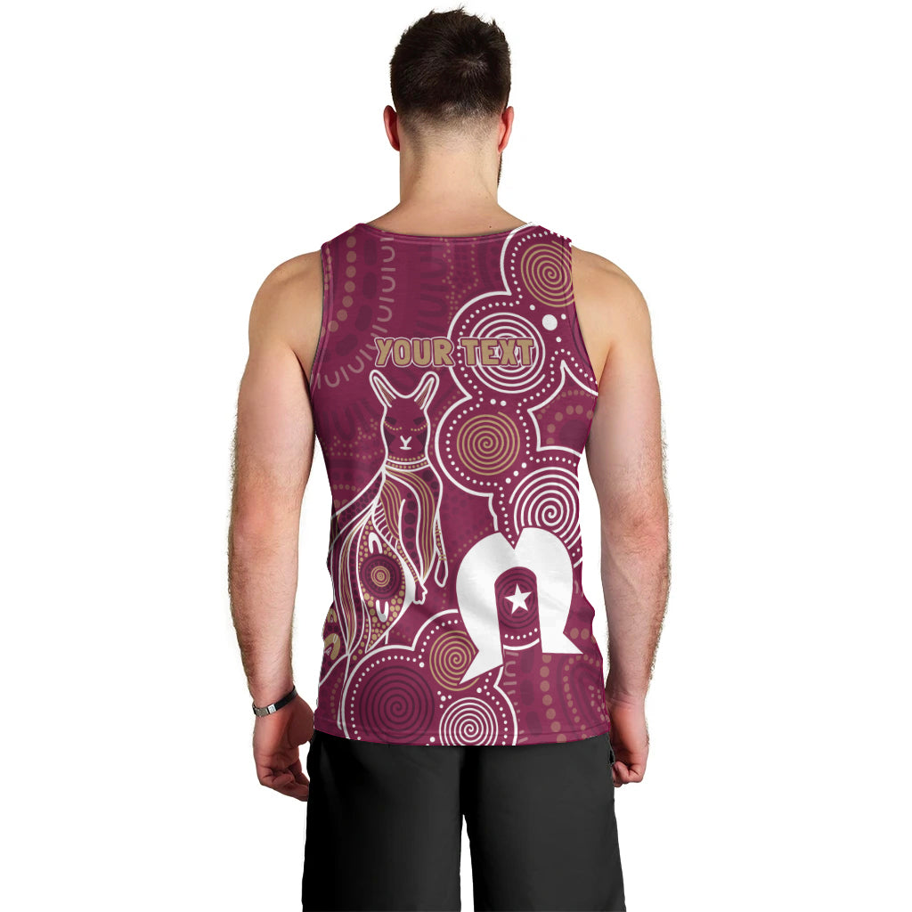 NAIDOC Week Men Tank Top QLD Maroons Kangaroo - Vibe Hoodie Shop