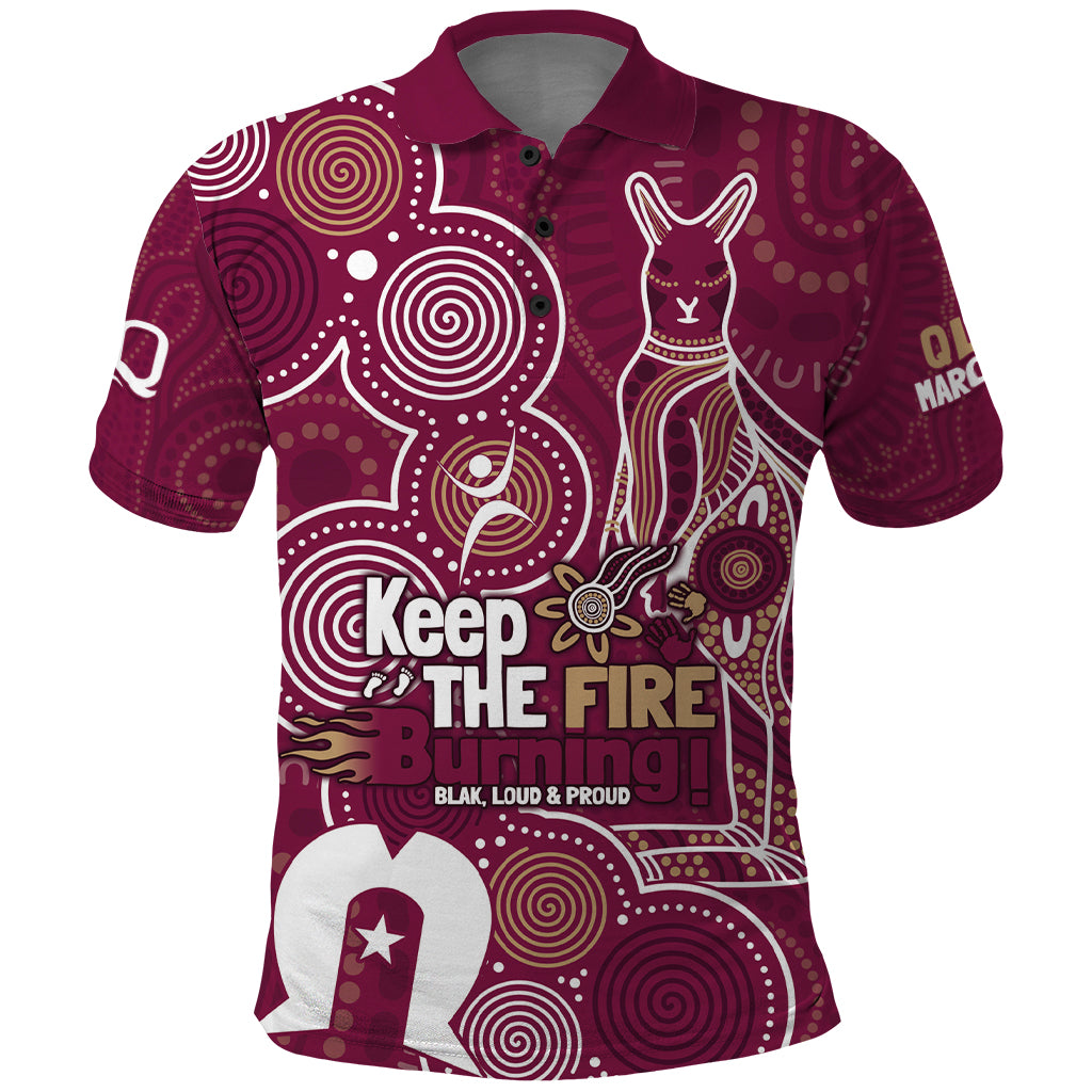 NAIDOC Week Polo Shirt QLD Maroons Kangaroo - Vibe Hoodie Shop