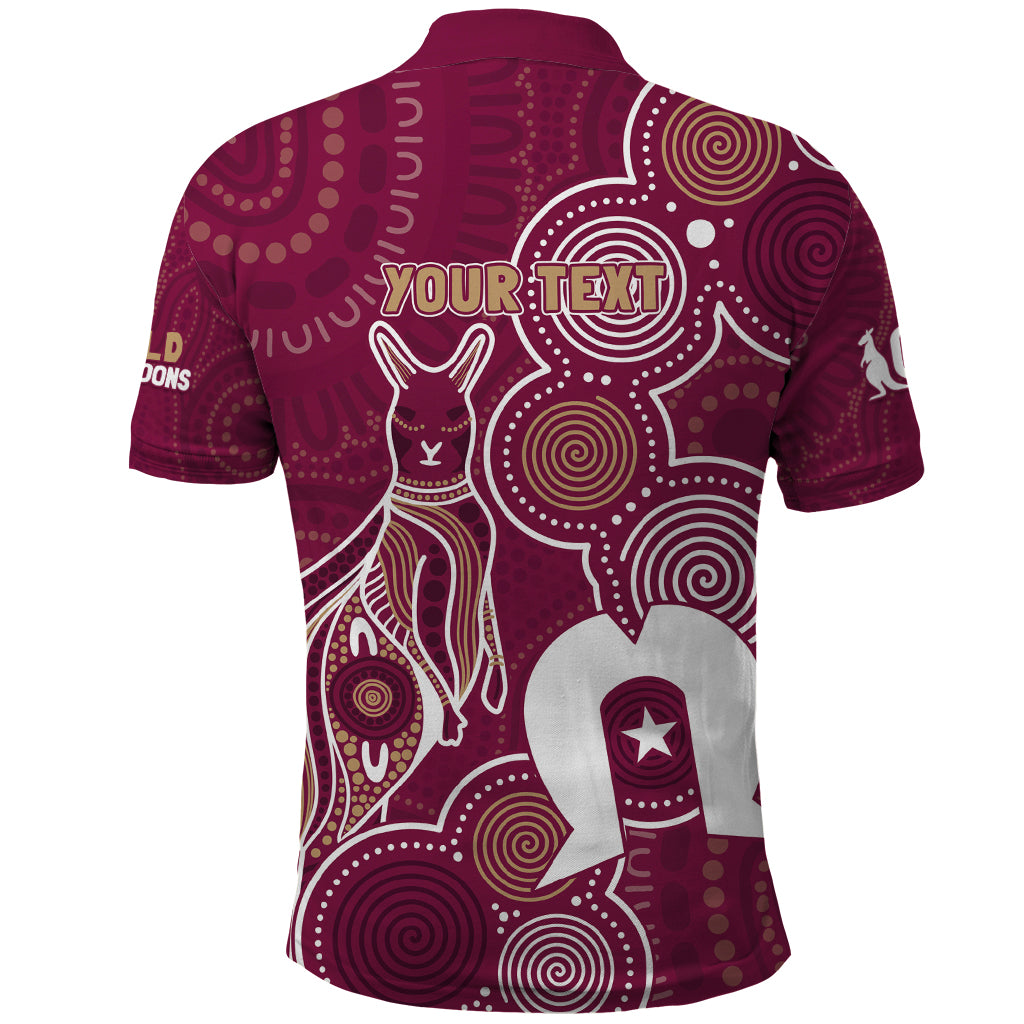 NAIDOC Week Polo Shirt QLD Maroons Kangaroo - Vibe Hoodie Shop