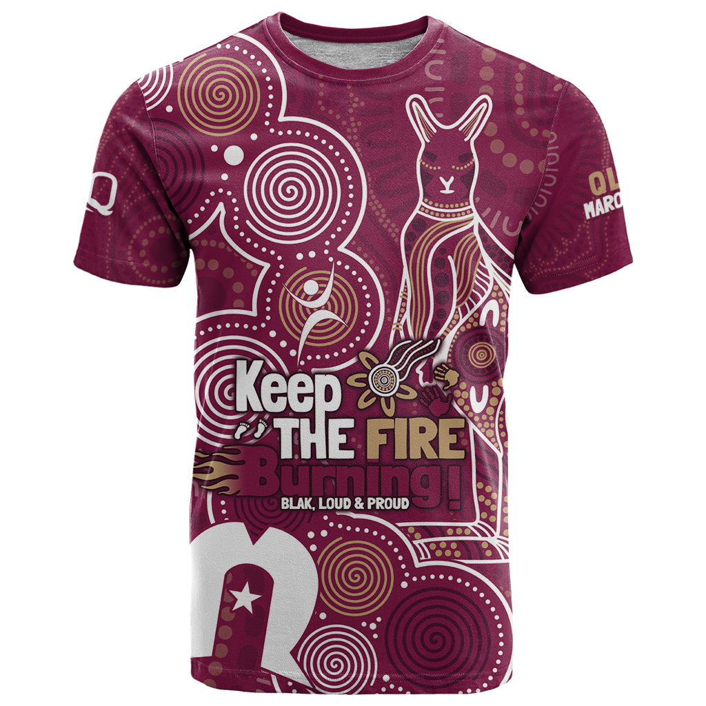 NAIDOC Week T Shirt QLD Maroons Kangaroo - Vibe Hoodie Shop