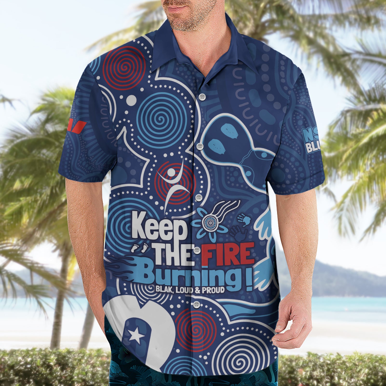 NAIDOC Week Hawaiian Shirt NSW Blues Platypus - Vibe Hoodie Shop