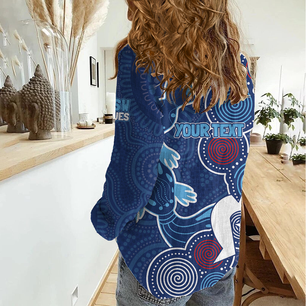 NAIDOC Week Women Casual Shirt NSW Blues Platypus - Vibe Hoodie Shop