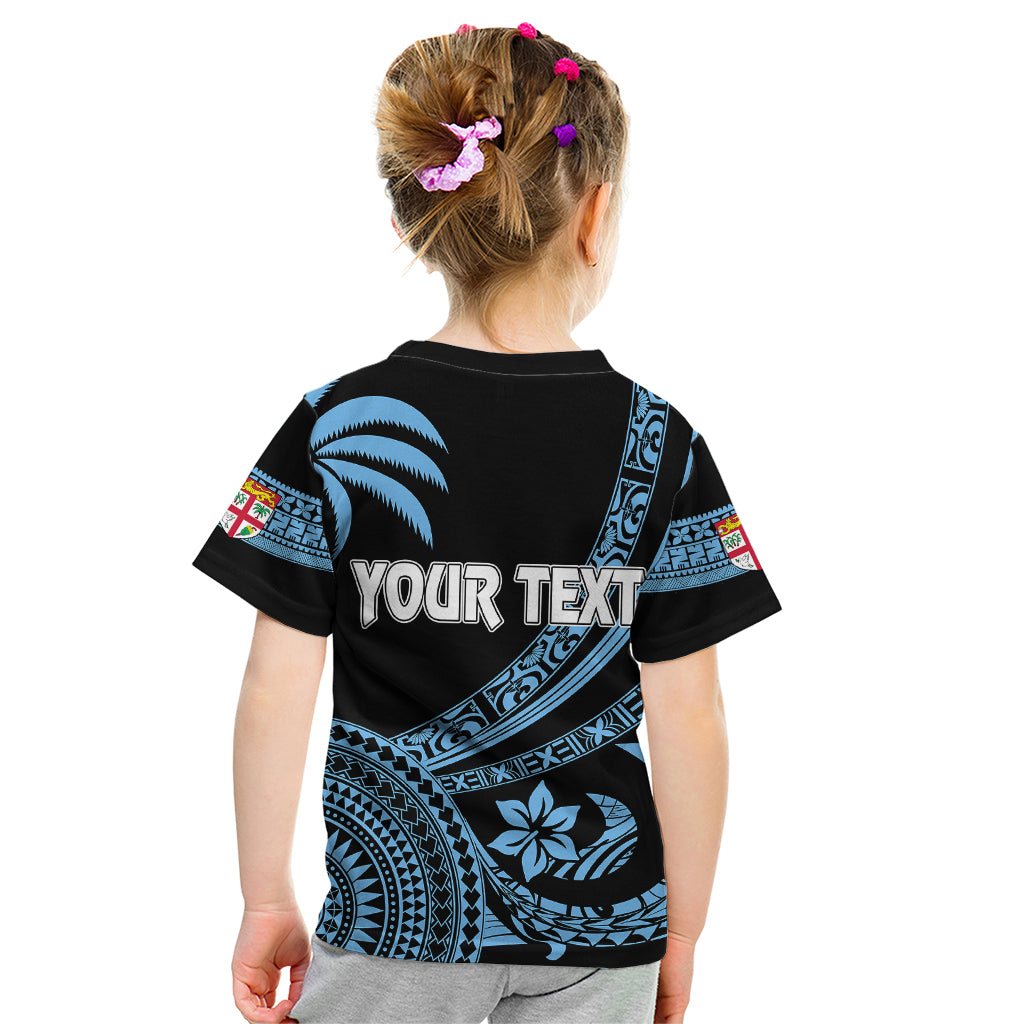 Personalised Fiji Rugby Kid T Shirt Tapa Kaivity Curve Style - Vibe Hoodie Shop