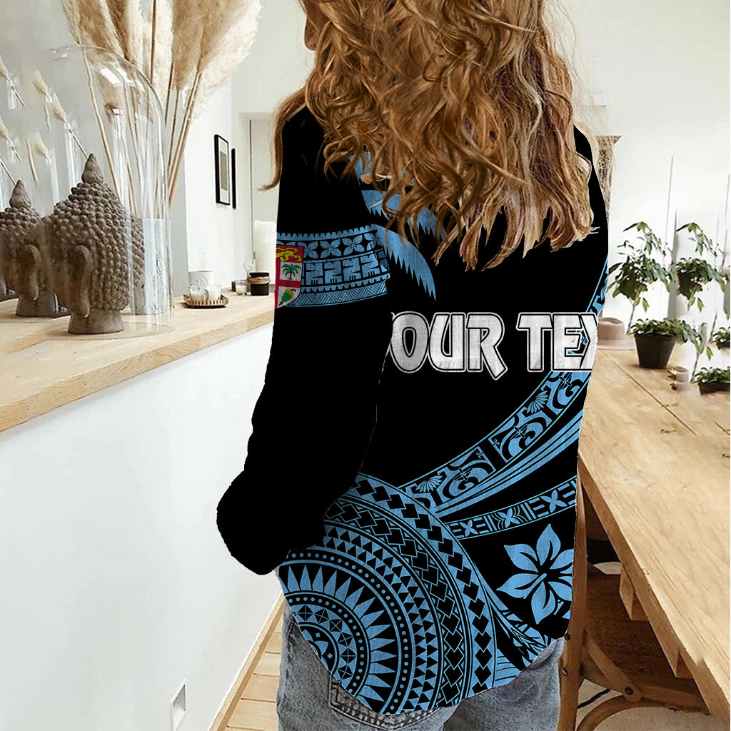 Personalised Fiji Rugby Women Casual Shirt Tapa Kaivity Curve Style - Vibe Hoodie Shop